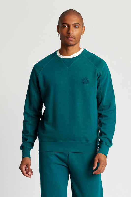 ANTON Sweatshirt Mens - GOTS Organic Cotton Teal Green