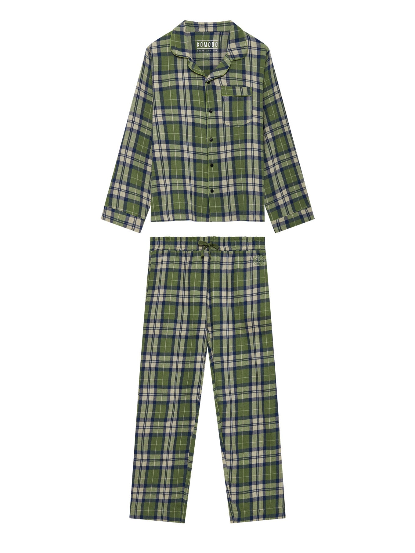 JIM JAM - Mens GOTS Organic Cotton Pyjama Set Pine Green