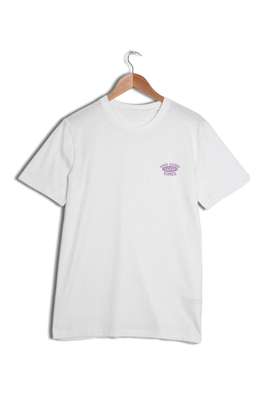 White Organic Cotton T-Shirt - 70s Logo