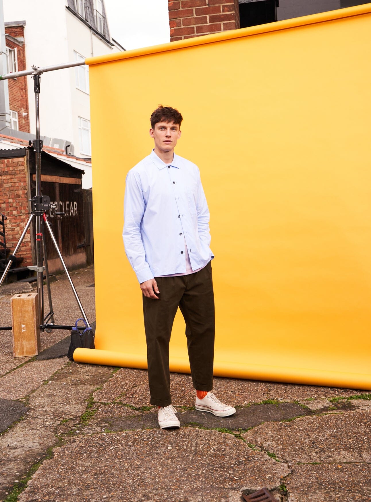 Regenerative Cotton Poplin Sky Spitalfields Over-Shirts Neem London 