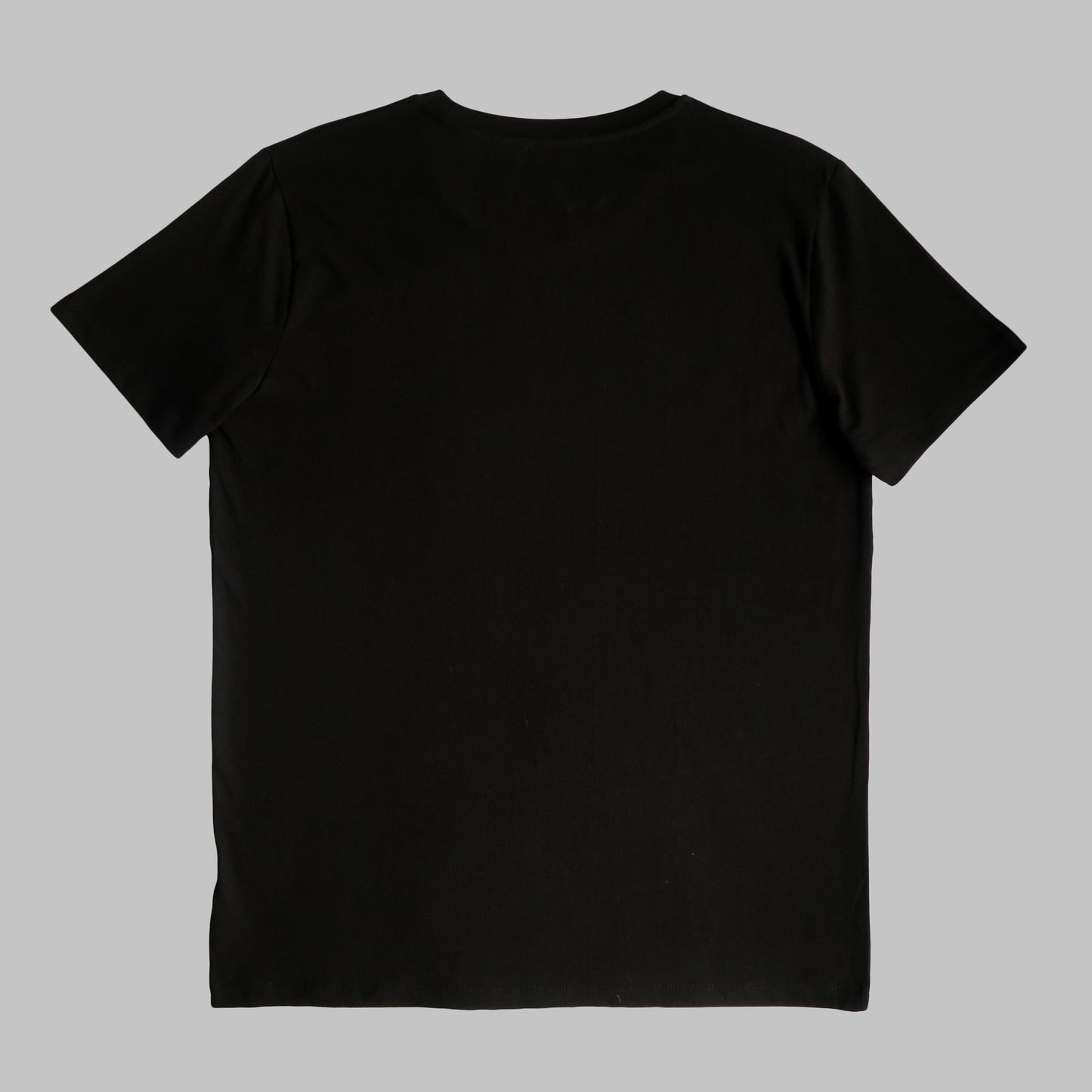Back of Black organic cotton T Shirt