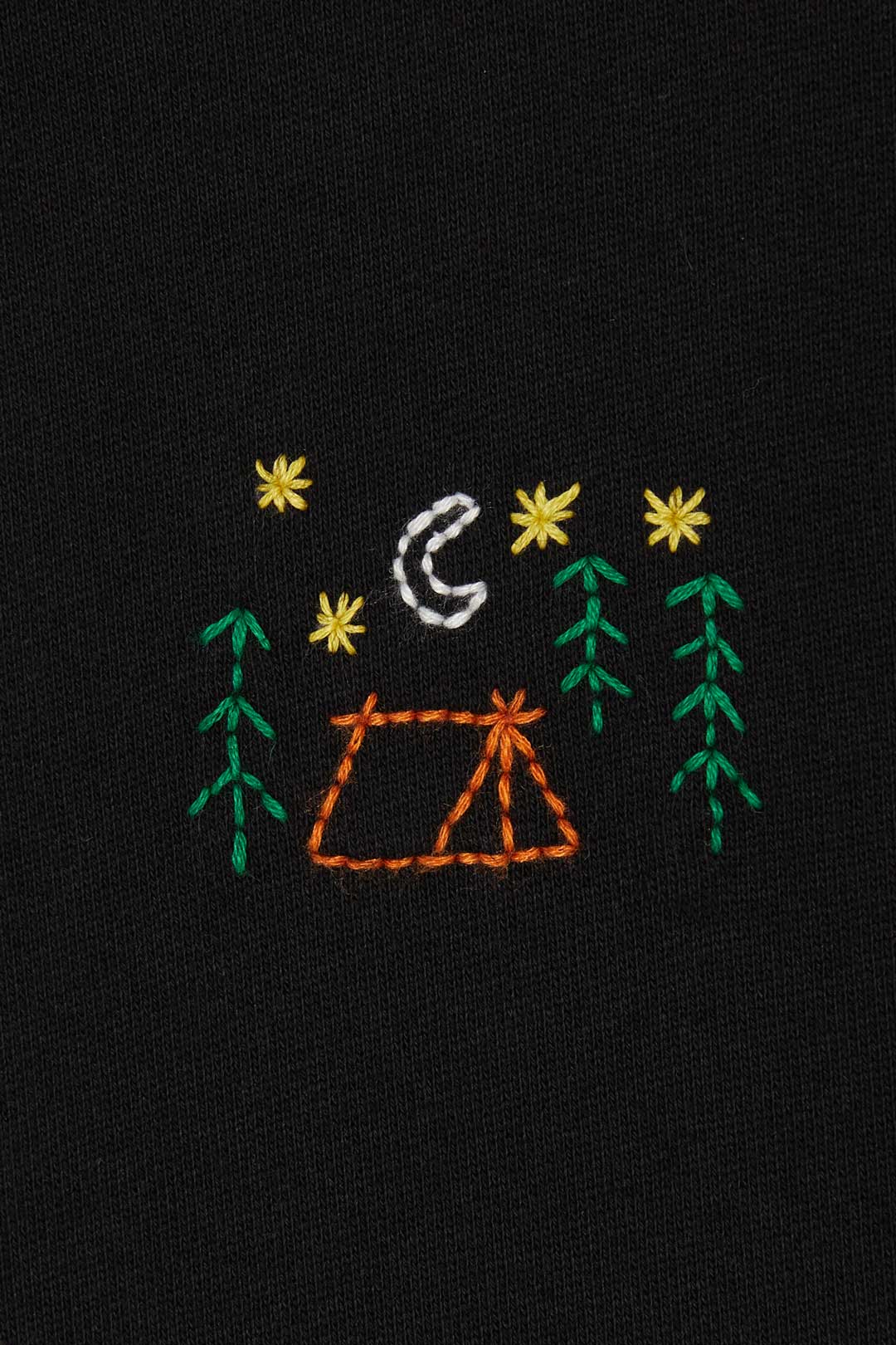 Men's Black Embroidered Organic Sweatshirt - Camping