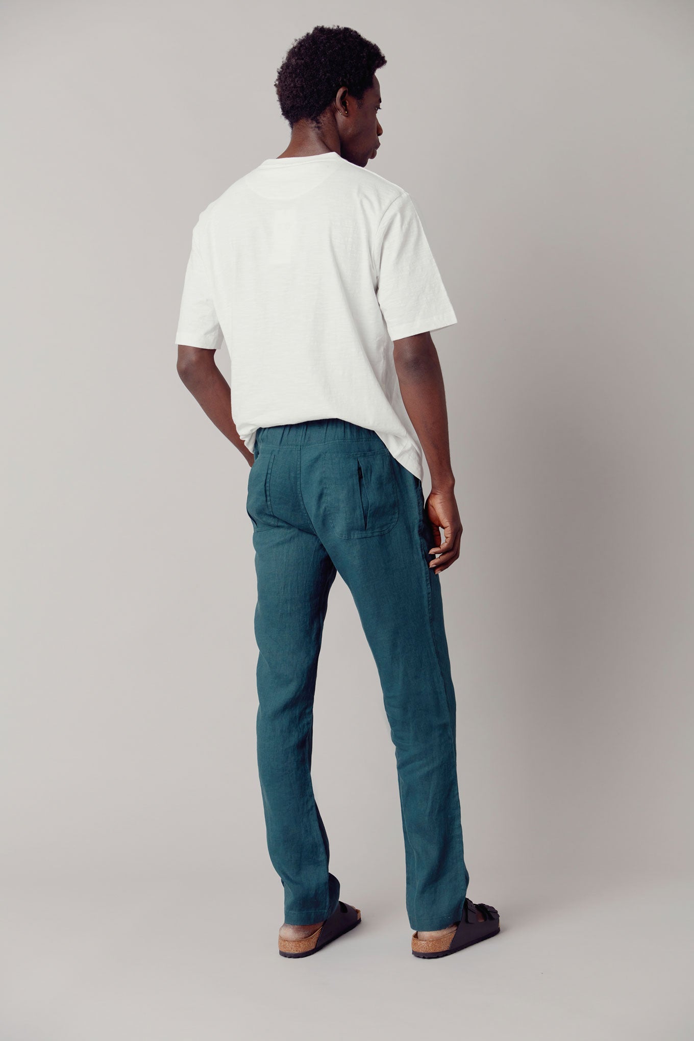 AUGUST Organic Linen Men's Trouser - Teal Green