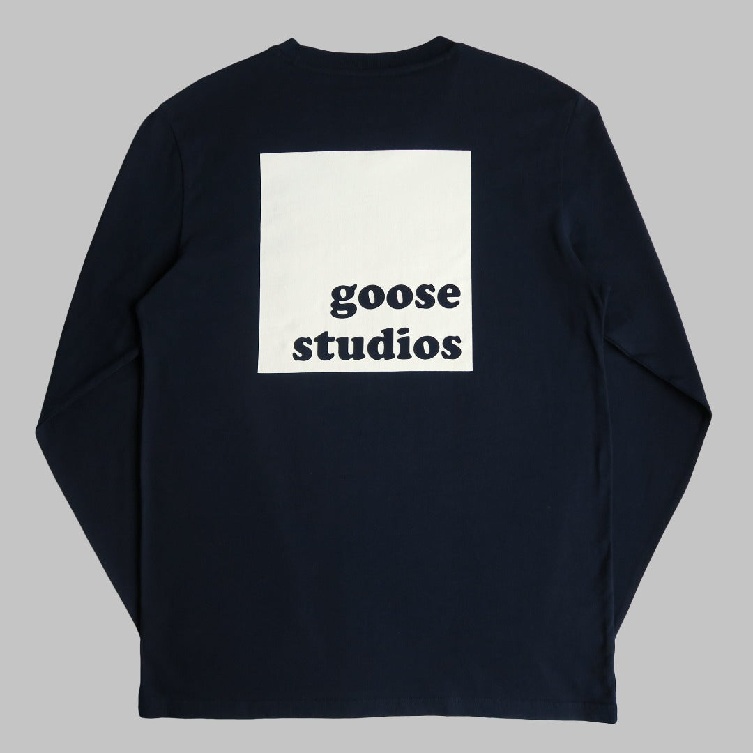 Seconds & Samples - Men's Navy Long Sleeve Block Back Print