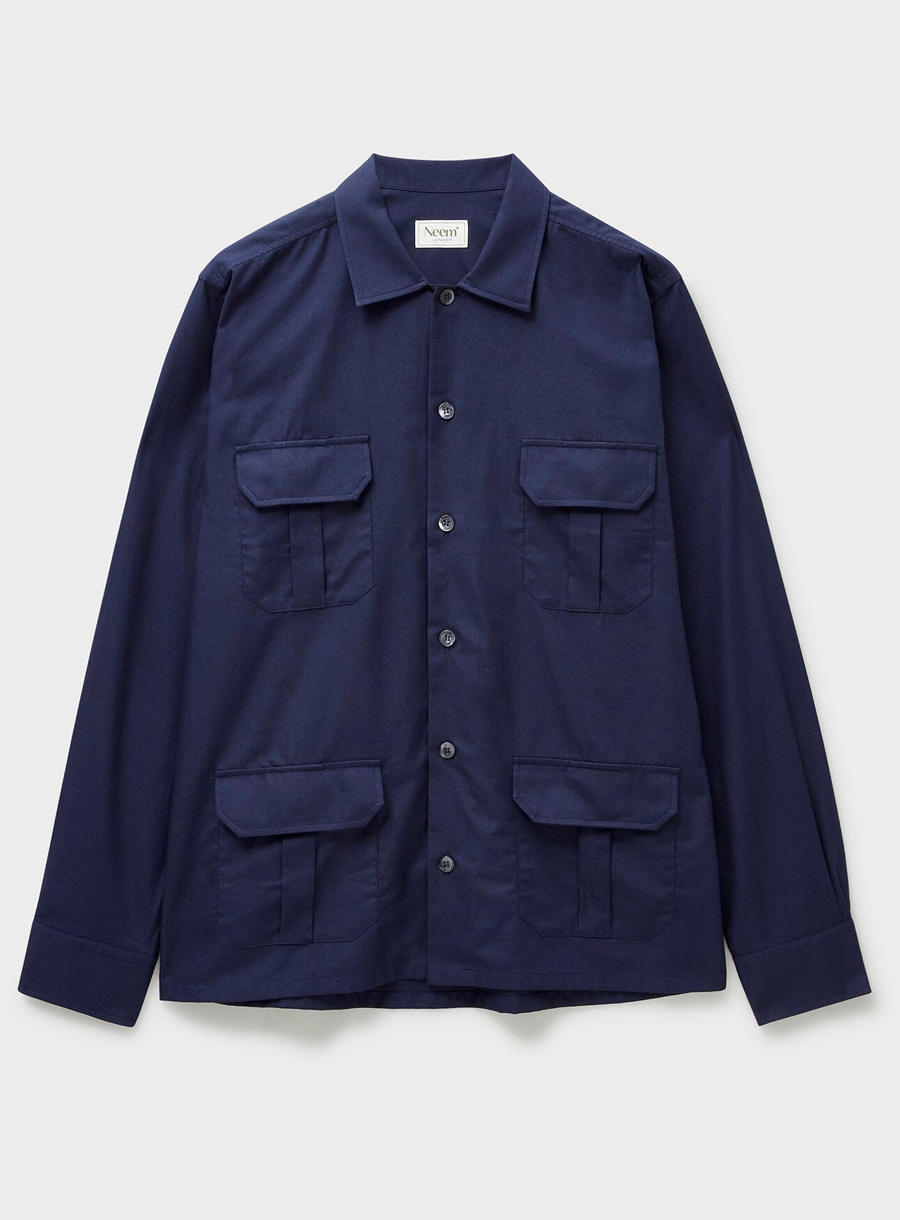 Regenerative Cotton Navy Overshirt Over-Shirts Neem London 