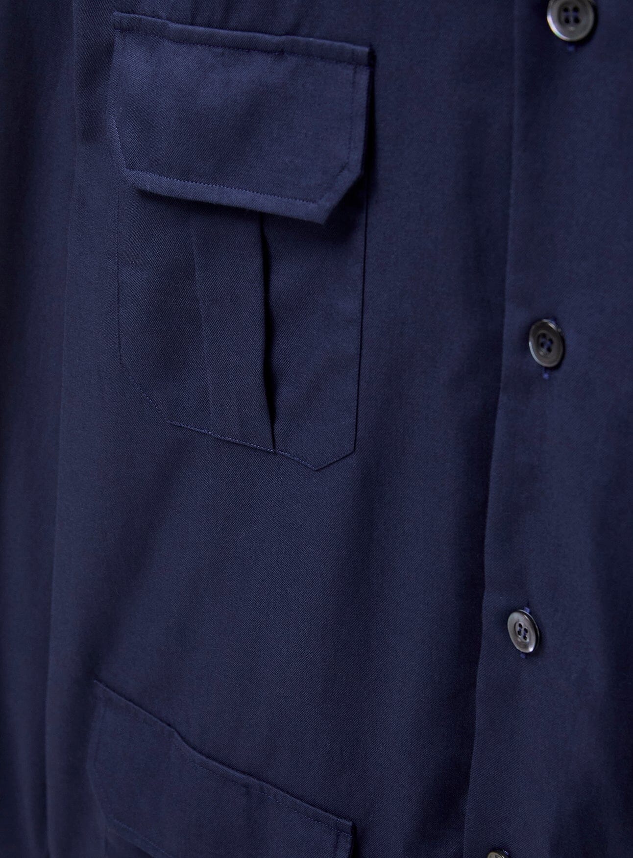 Regenerative Cotton Navy Overshirt Over-Shirts Neem London 