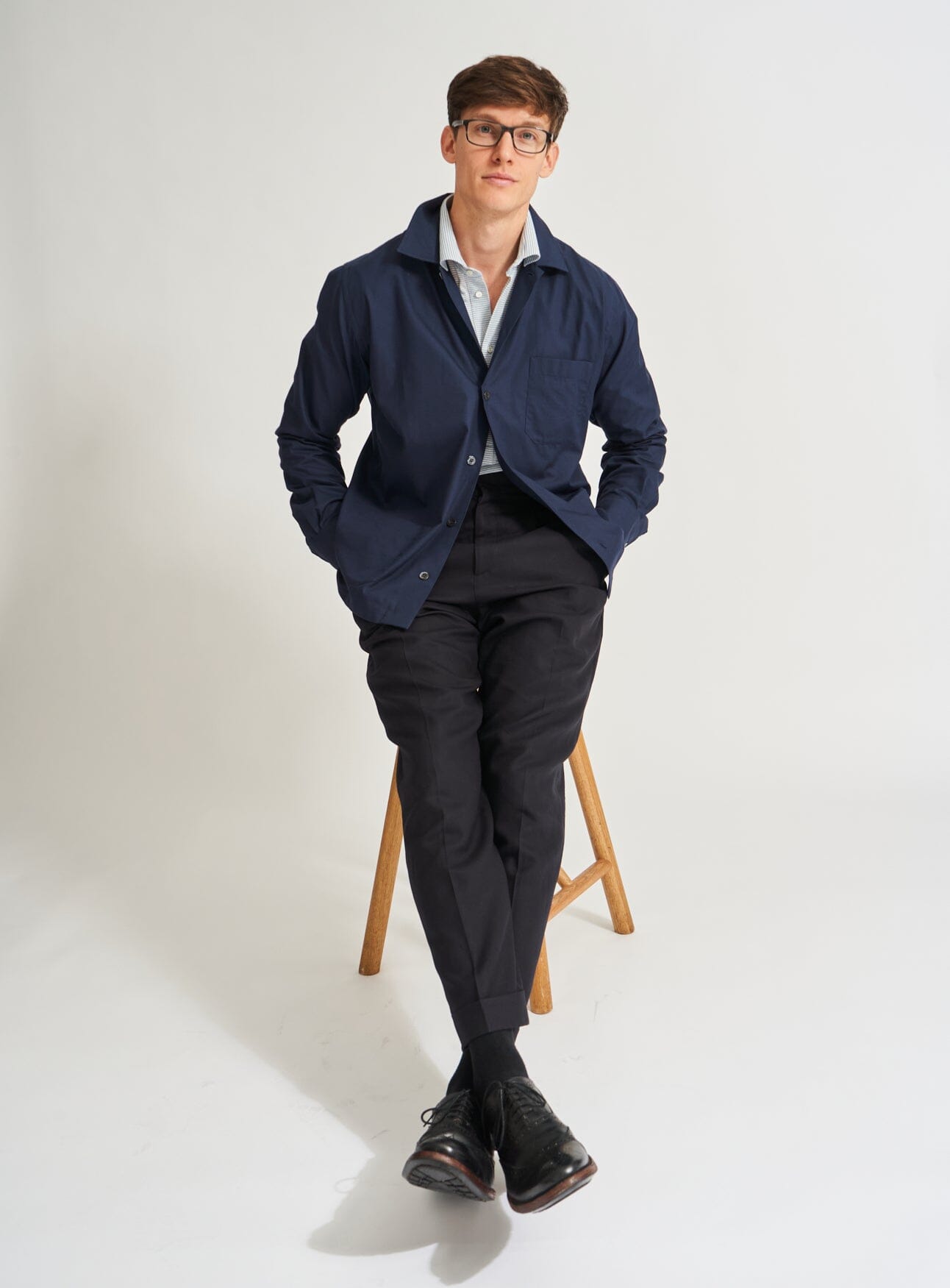 Regenerative Cotton Navy Shirt Jacket Over-Shirts Neem Global 