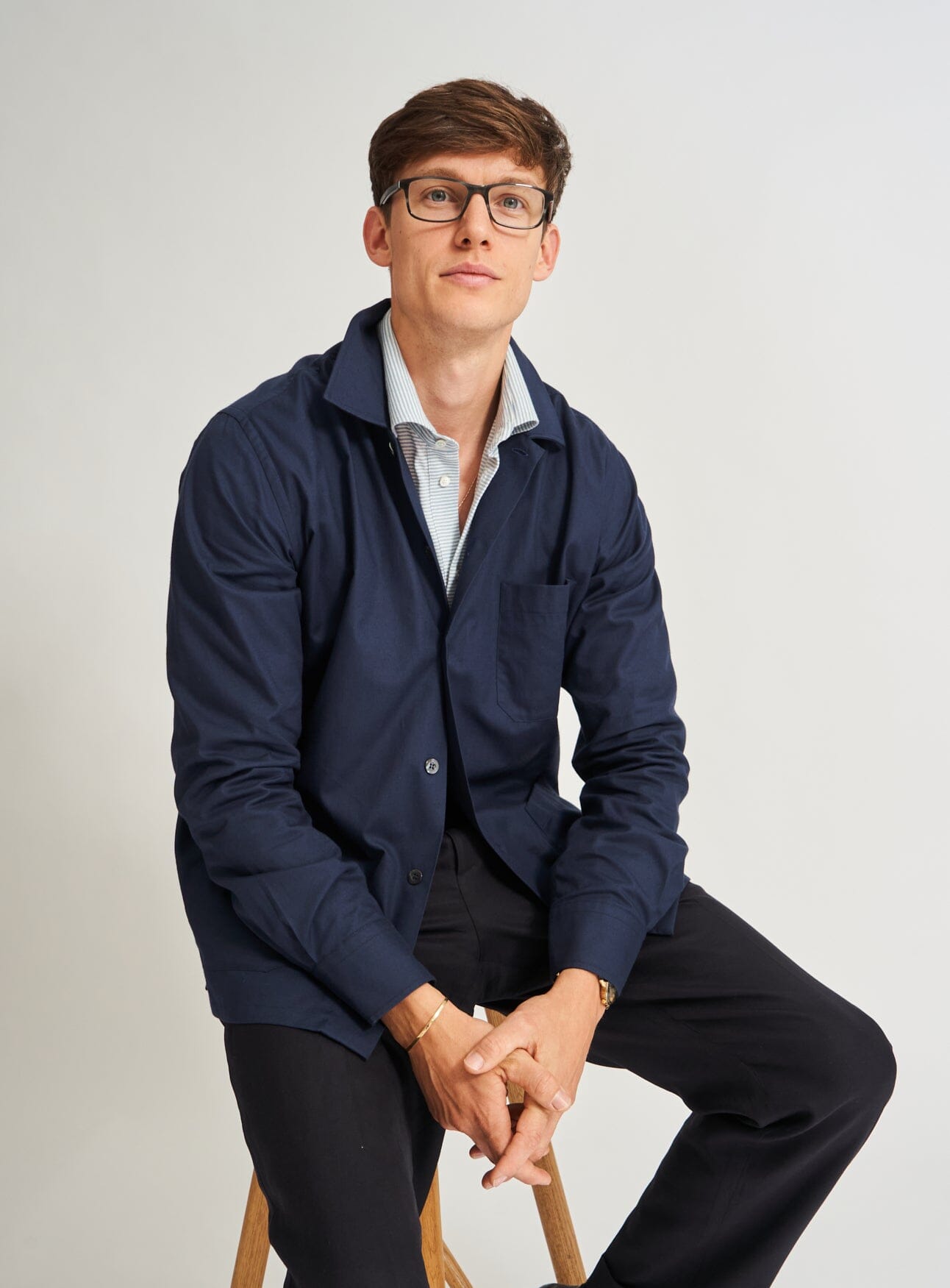 Regenerative Cotton Navy Shirt Jacket Over-Shirts Neem Global 