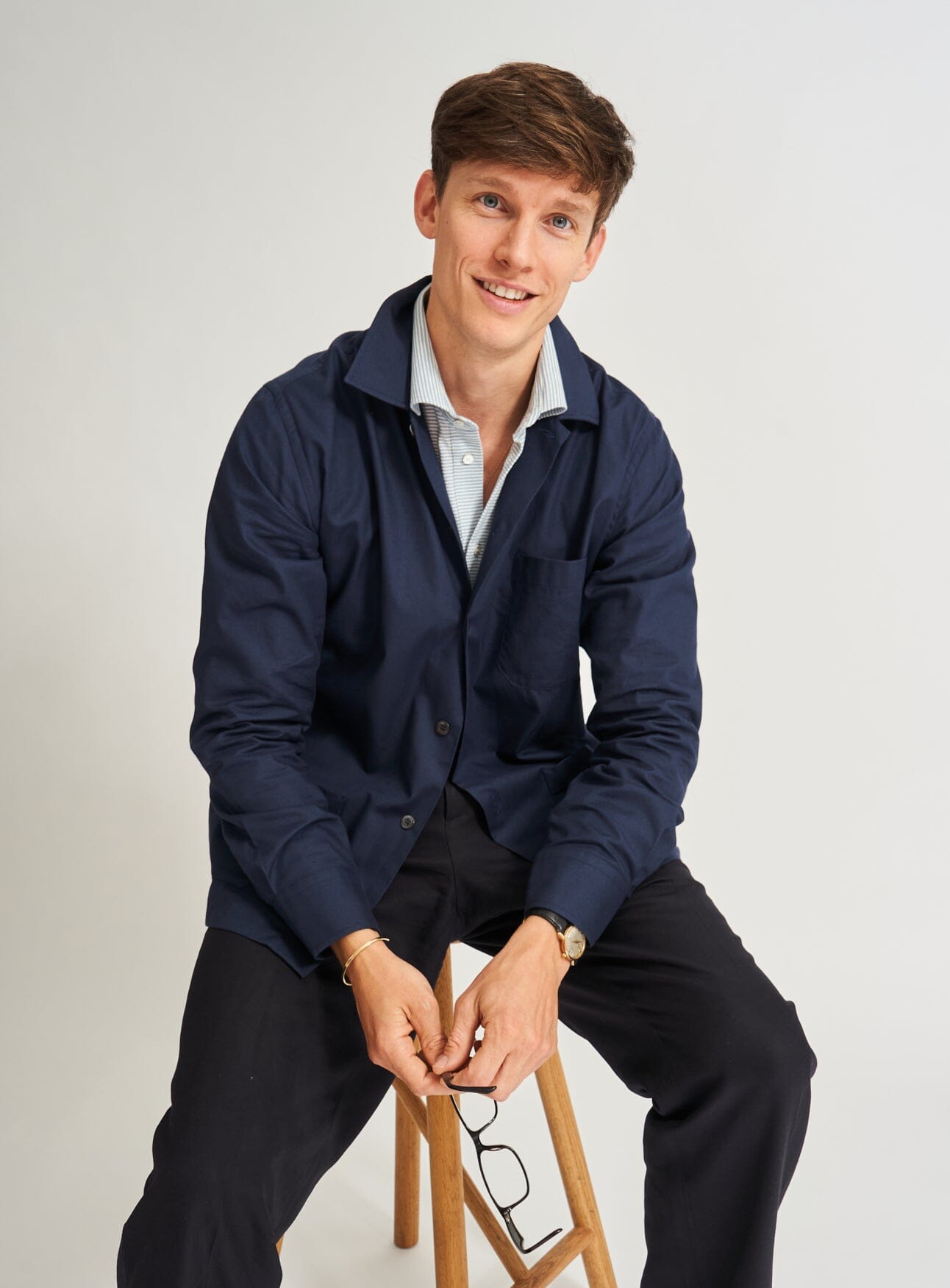 Regenerative Cotton Navy Shirt Jacket Over-Shirts Neem Global 