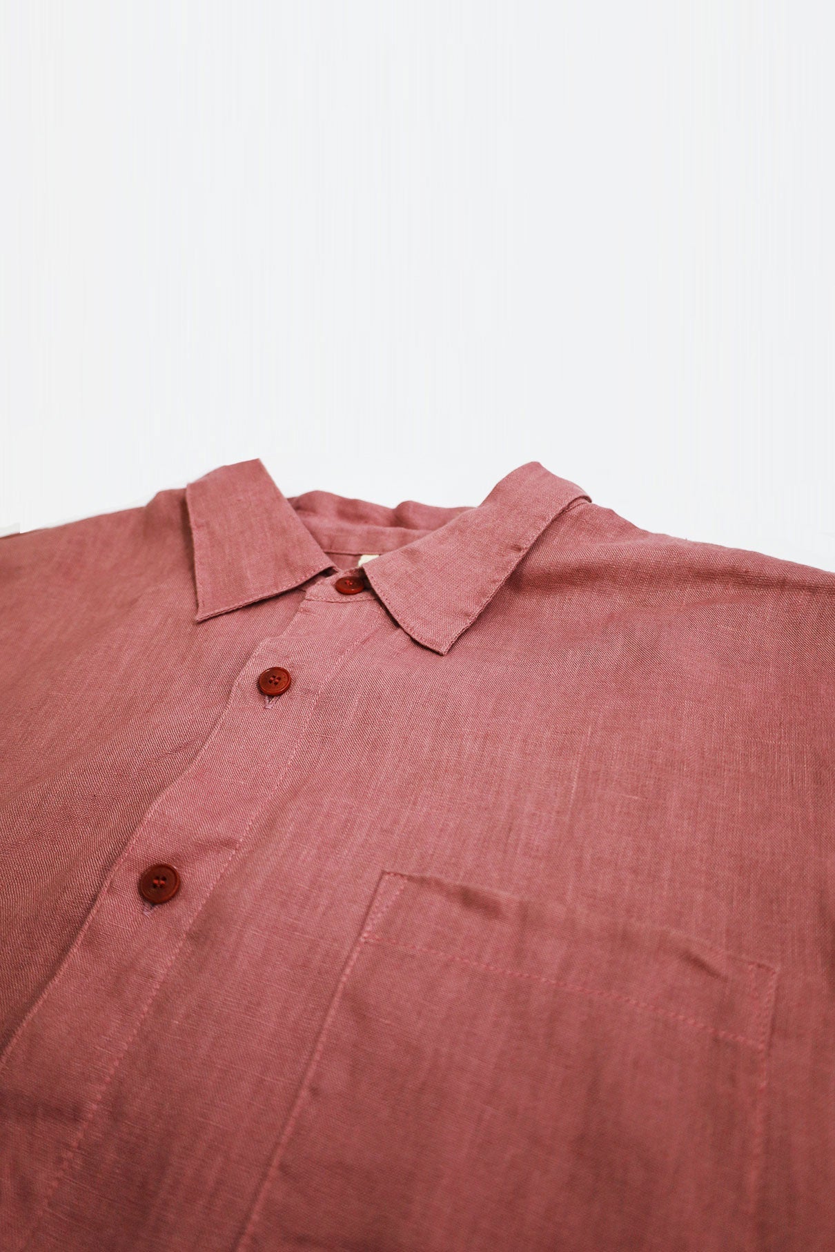 SEB Organic Linen Shirt Mens - Dusty Pink