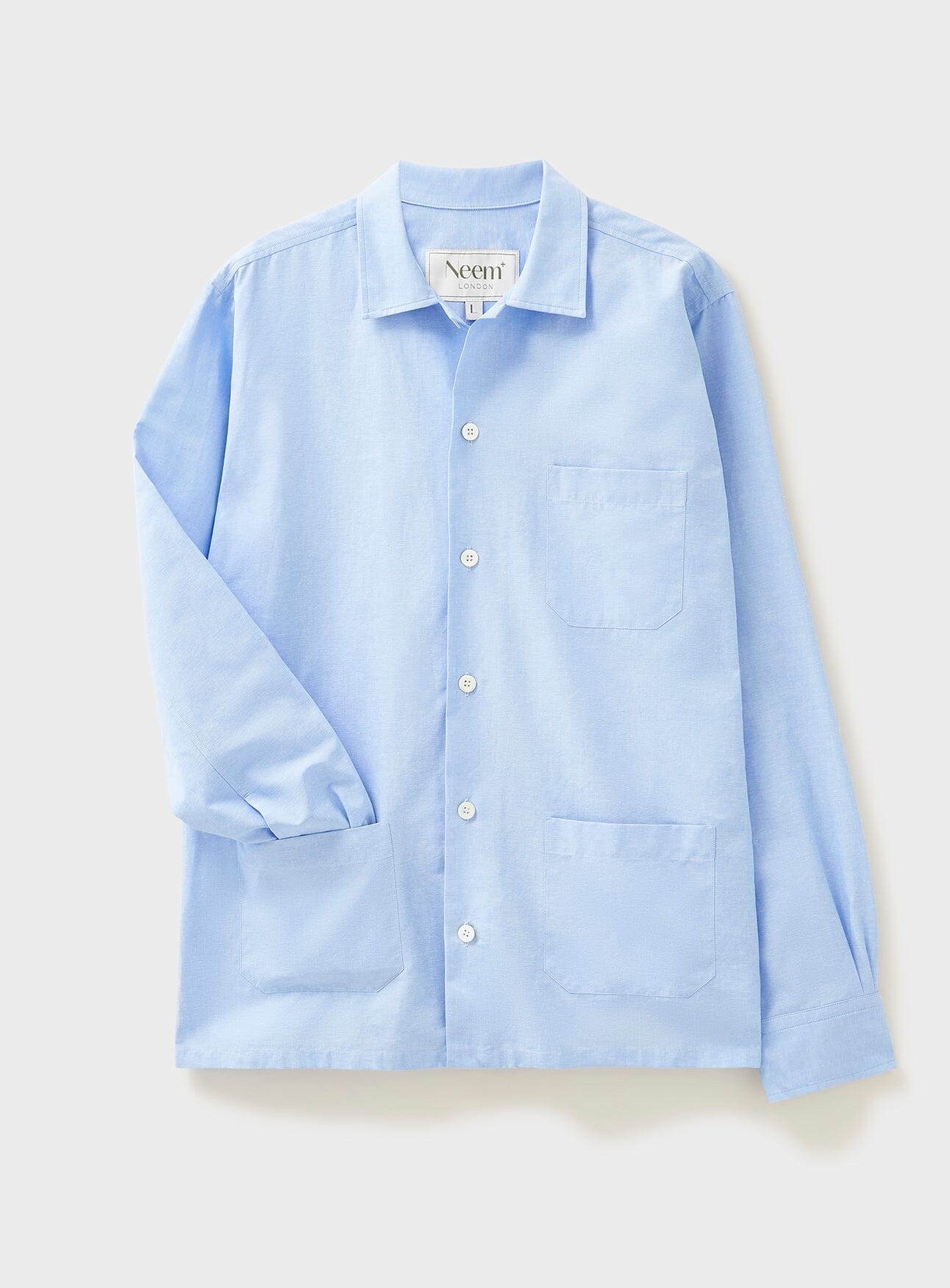 Recycled Italian Sky Slub Shirt Jacket White Shirts Neem Global 