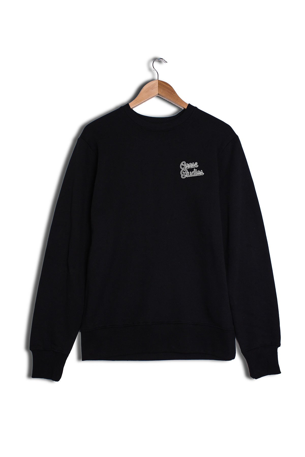 Front men's printed black organic cotton sweatshirt