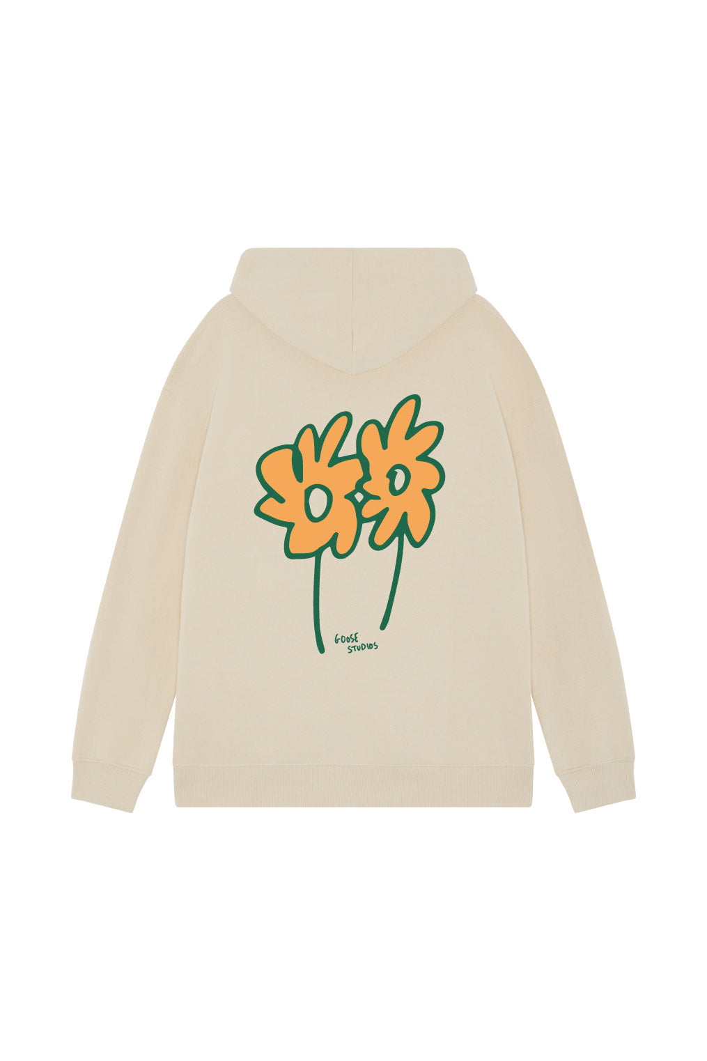 Stone Organic Cotton Hoodie - Flowers